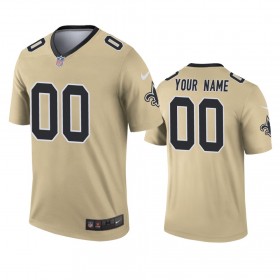 Camiseta Hombre NFL New Orleans Saints Personalizar Gold Inverted Legend